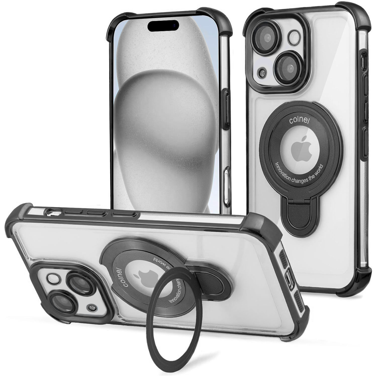 iPhone 15 / 14 / 13 / 16e - MagSafe Shiny Ring Case