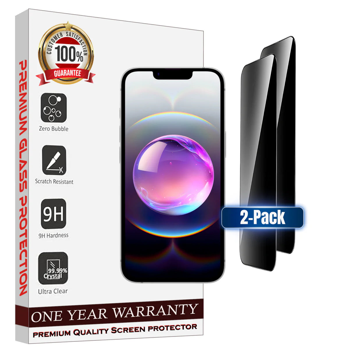 HiMag Anti-Spy Privacy Tempered Glass Screen Protector Pack